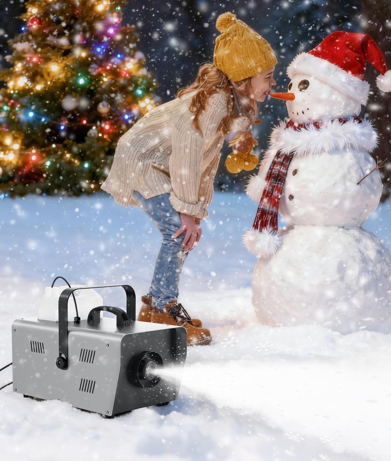 Snow Machine 1500W High Output with Remote Control, Adjustable Snow Volume