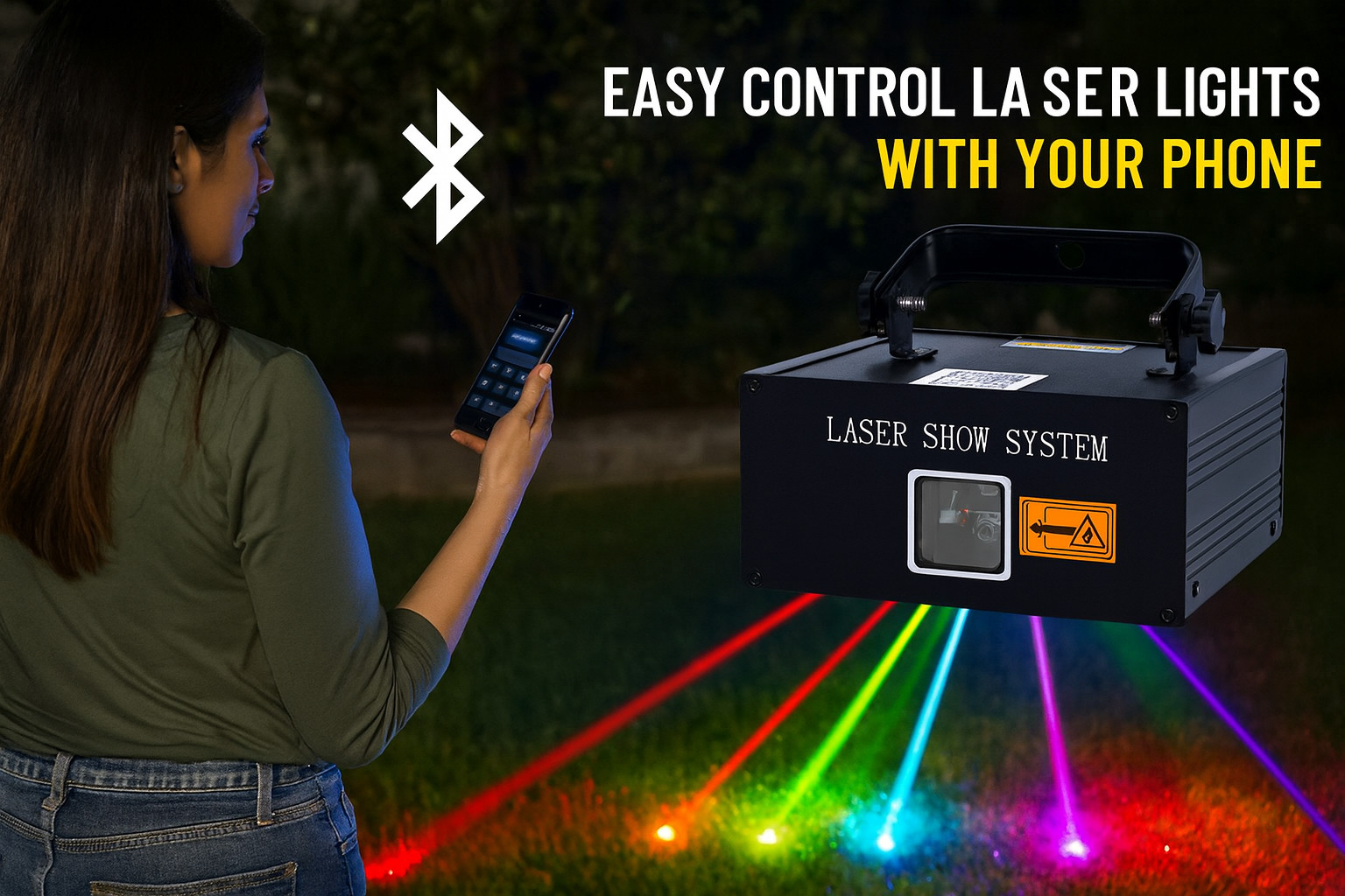3W Stage Projector Laser Lights iOS Android App RGB Animation DMX DJ Party Show