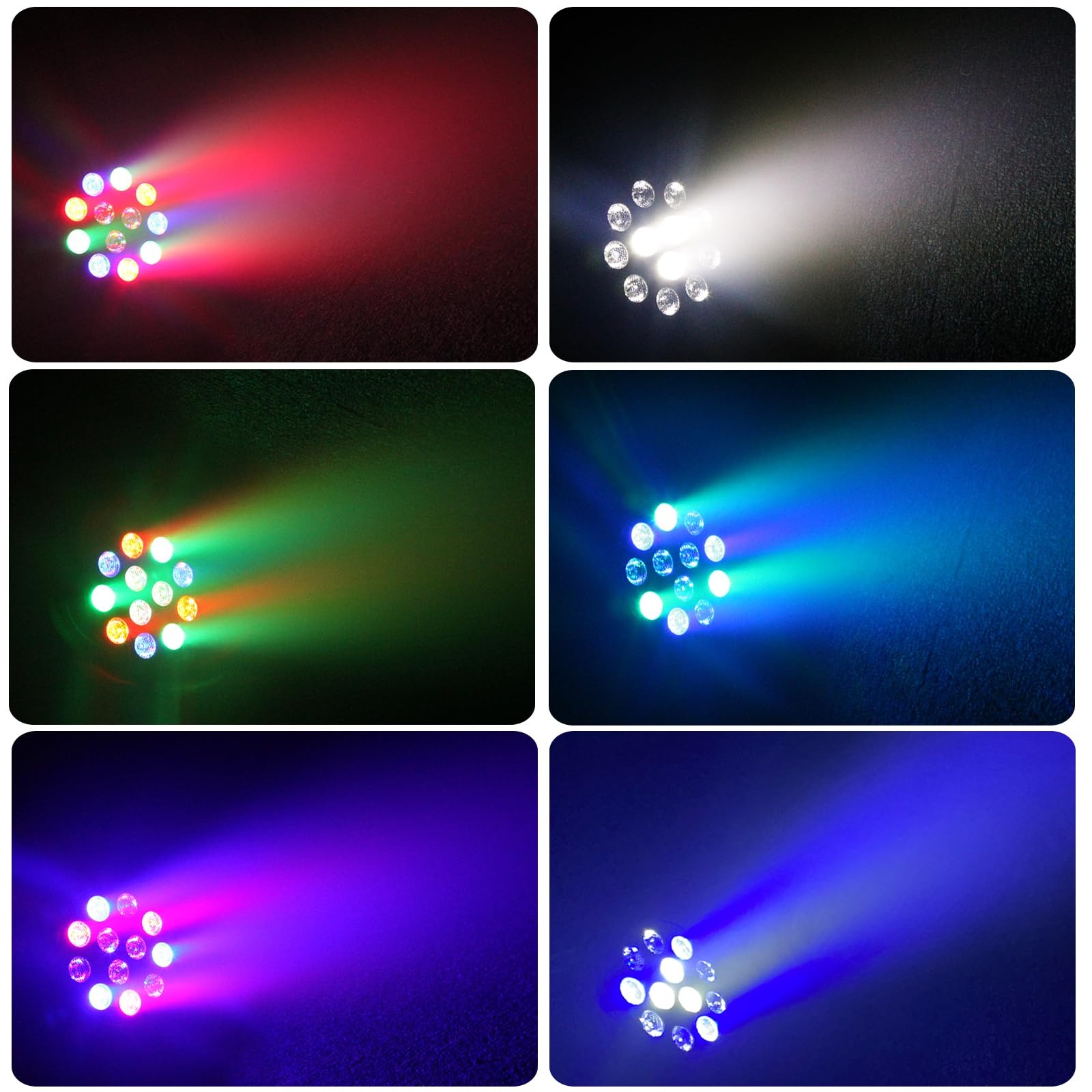 DJ Lights, 12 LED Party Par DJ Disco Light for Parties Indoor, Sound Activate…
