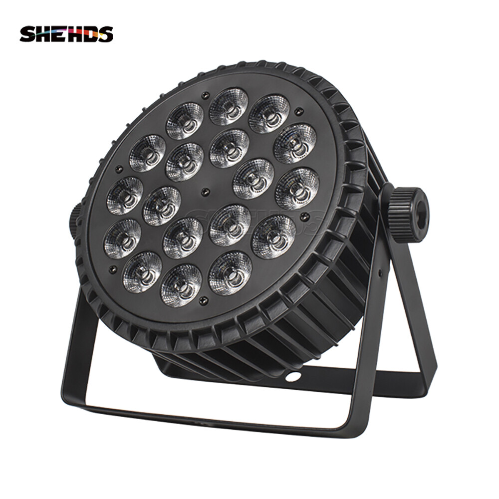 4PCS SHEHDS Aluminum Alloy LED Par Flat 18X18W RGBWAUV Par Stage Lights DJ Disco