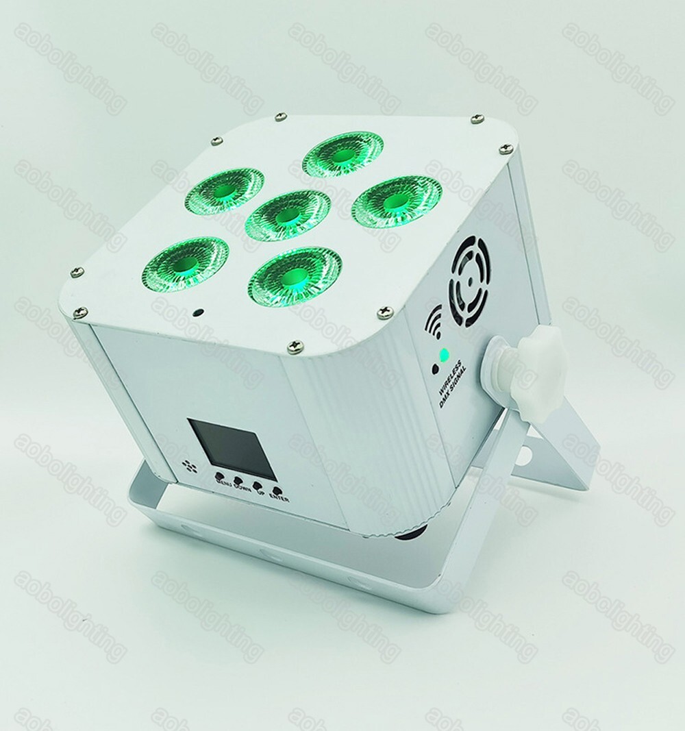 6*18W RGBWAUV 6in1 Uplights Battery Wireless DMX APP Battery Led Par Light Stage