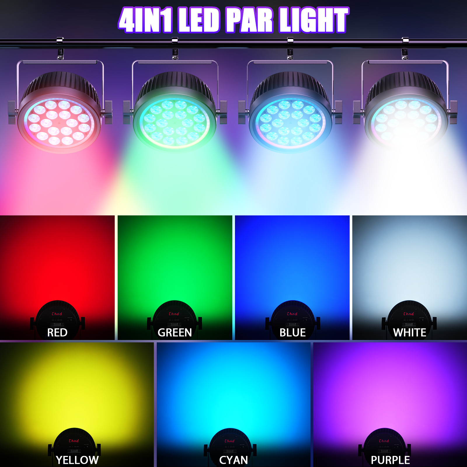 270W 18LED Silence PAR Light RGBW Stage Wash Lighting DMX DJ Disco Party Show