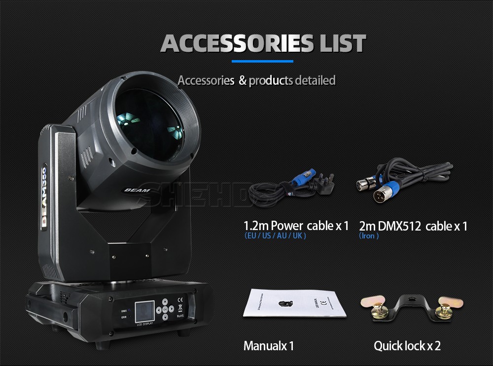 275W 10R / 230W 7R / 350W 17R Beam Moving Head Light Or Flightcase Party Light