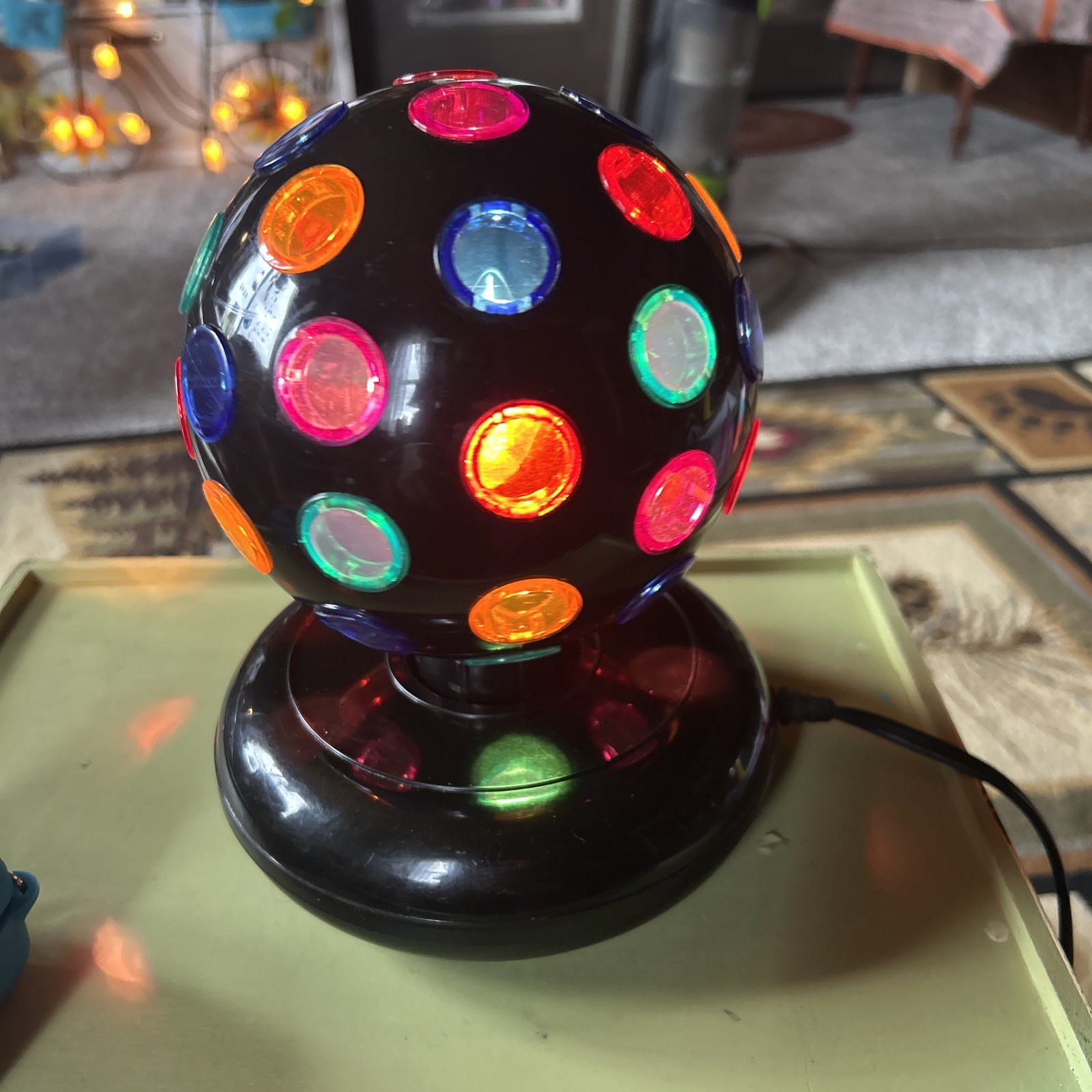 Vintage Rotating Disco Multicolor Light Ball Party Lamp Decor Tested / working