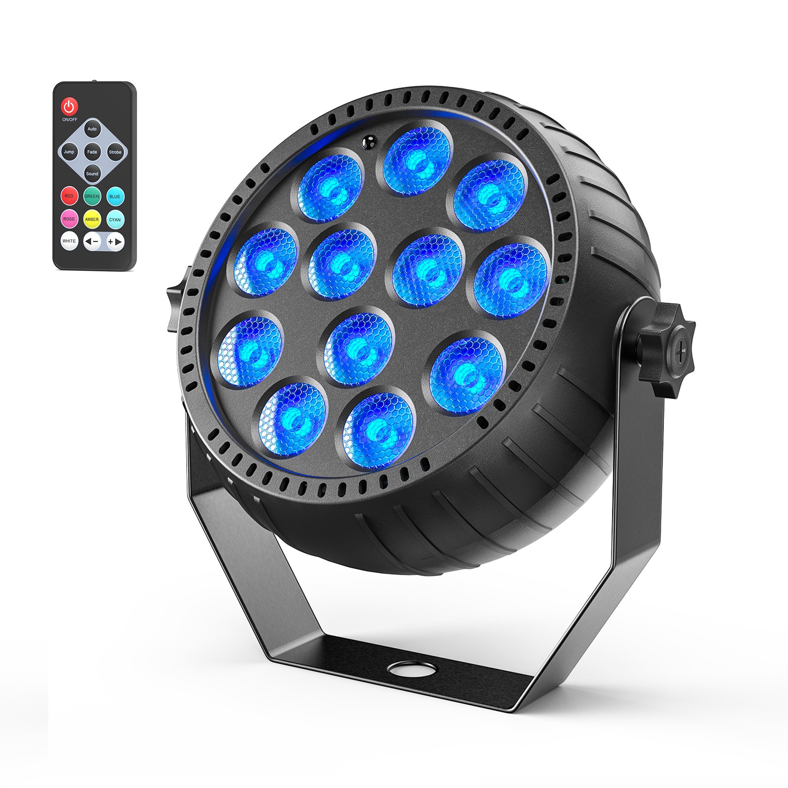 Rechargeable Par Light 72W RGB Battery Powered Wireless 12LED DJ Uplights Remote