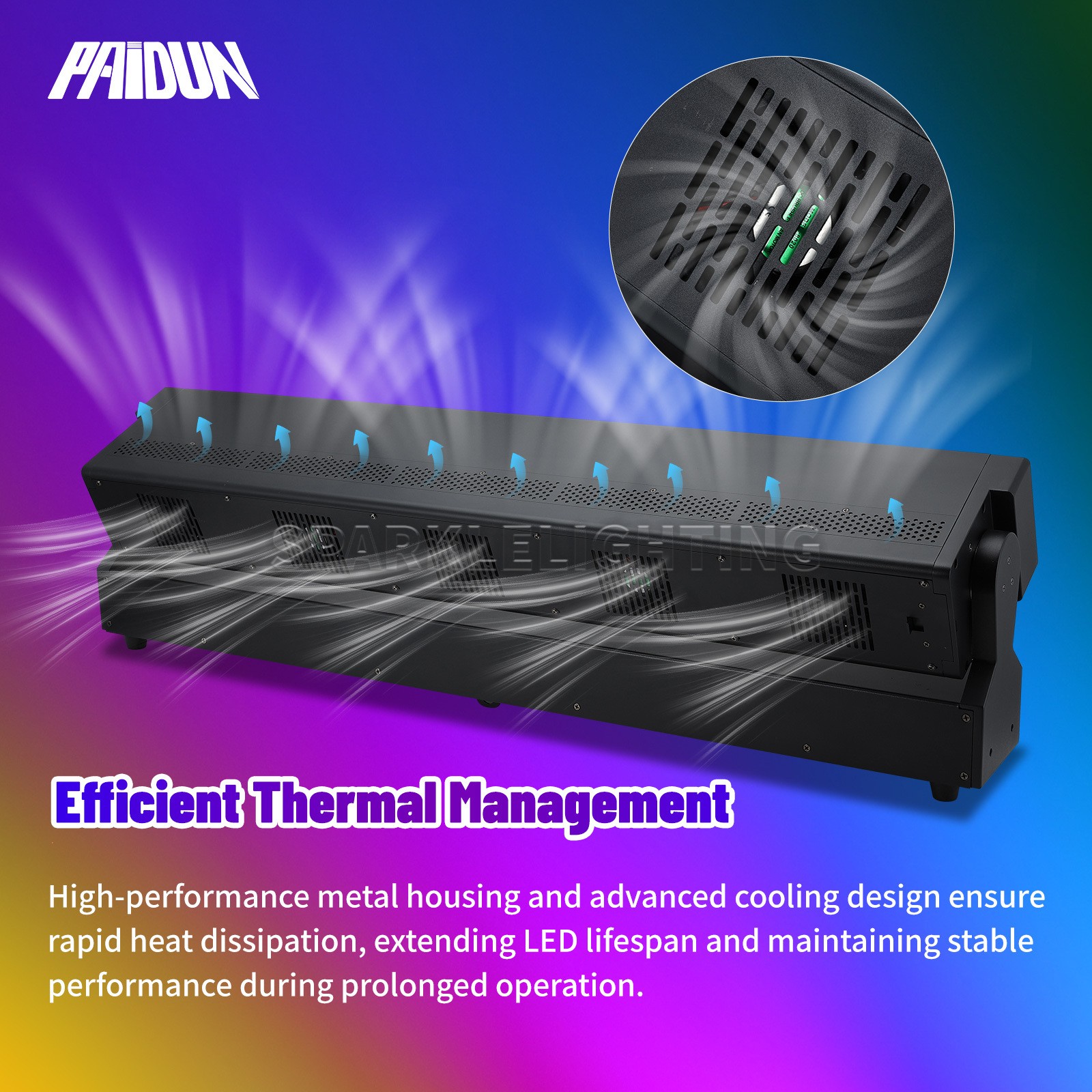 PAIDUN 1155W LED Zoom Moving Head Beam Light Bar 10x60W Wedding Event Concert