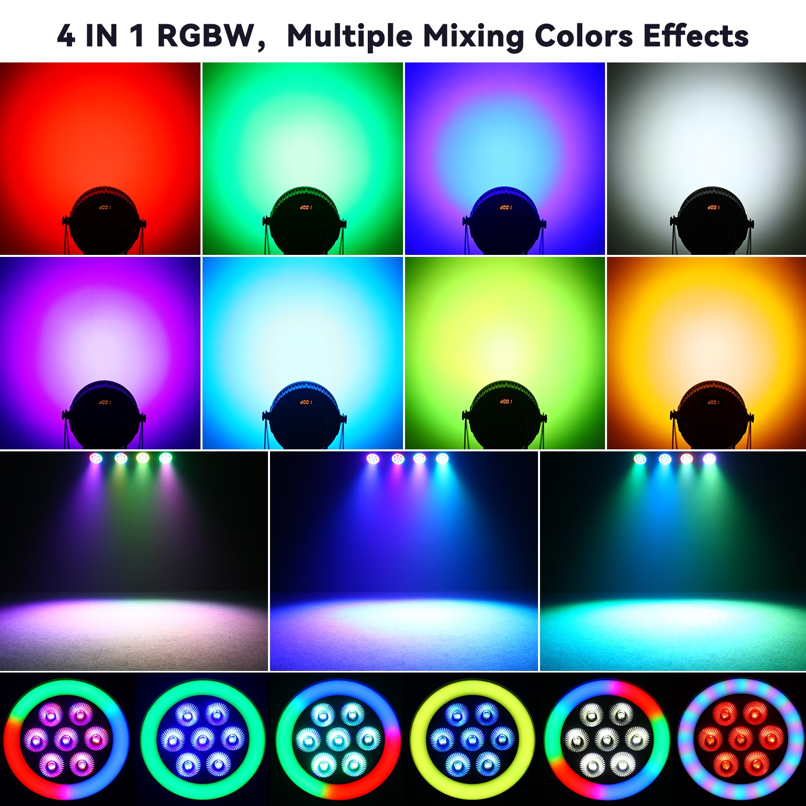 80W Par Can Light LED DMX512 Master Slave Sound Control For Party Club Event