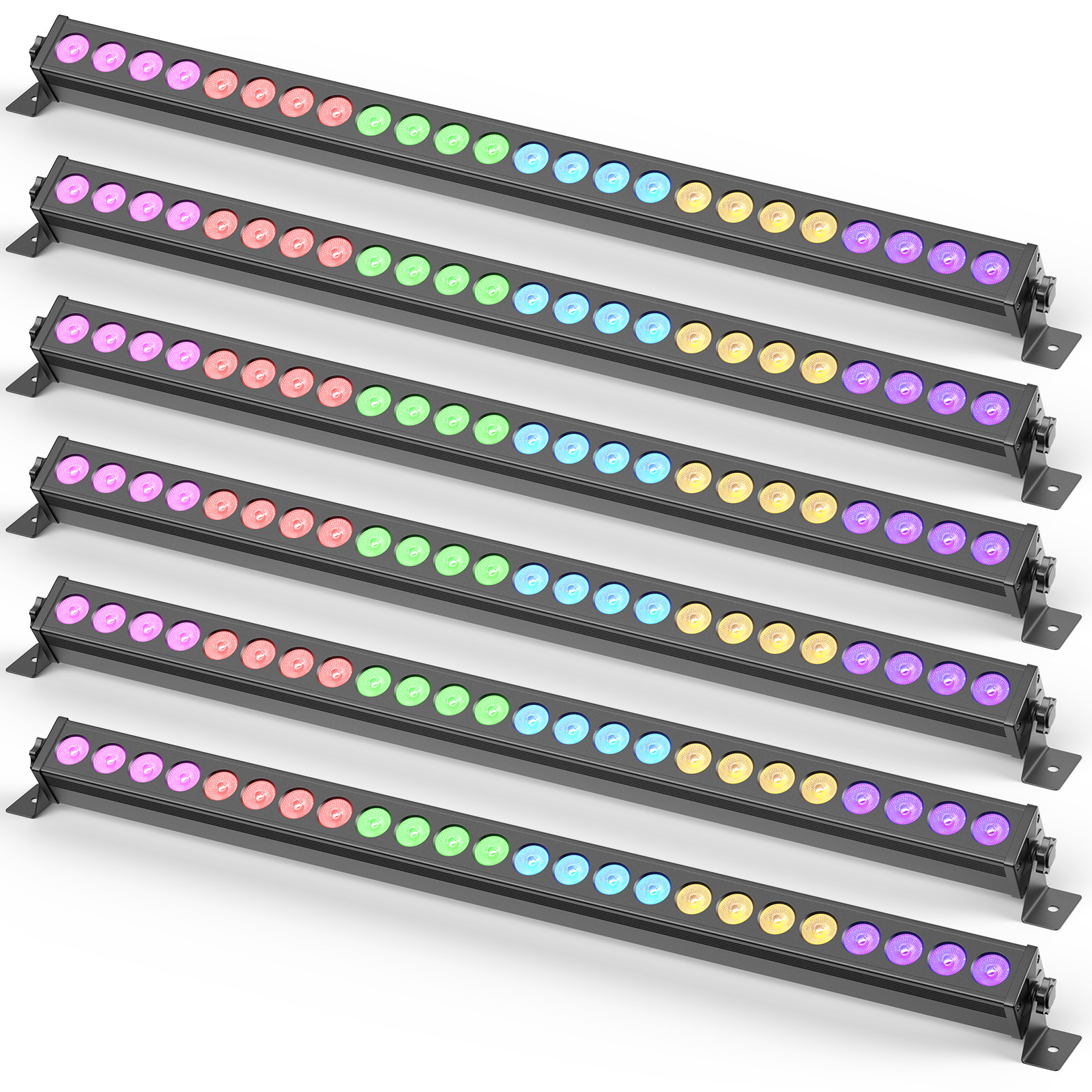 6PCS 120W RGB 24LED Wall Wash Light DMX Stage DJ Beam Light Party Show Light