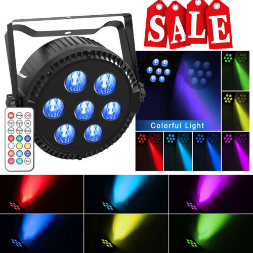 7X15W LED Par Light DMX RGBW 4 IN 1 Strobe Stage Lights Party Lighting W/Remote