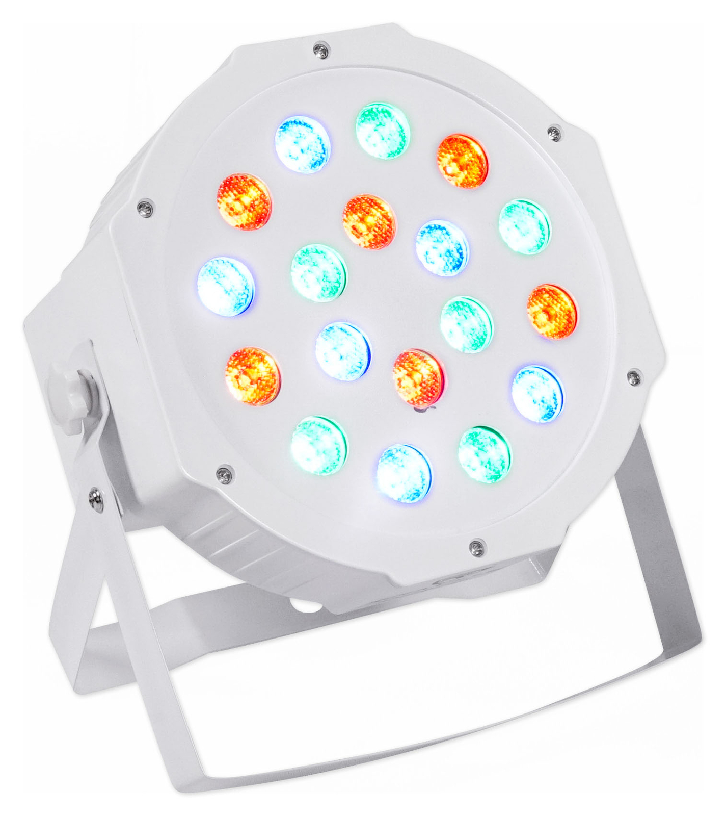 (4) Rockville RockPAR50 White LED RGB Compact Par Can DJ/Club DMX Wash Lights
