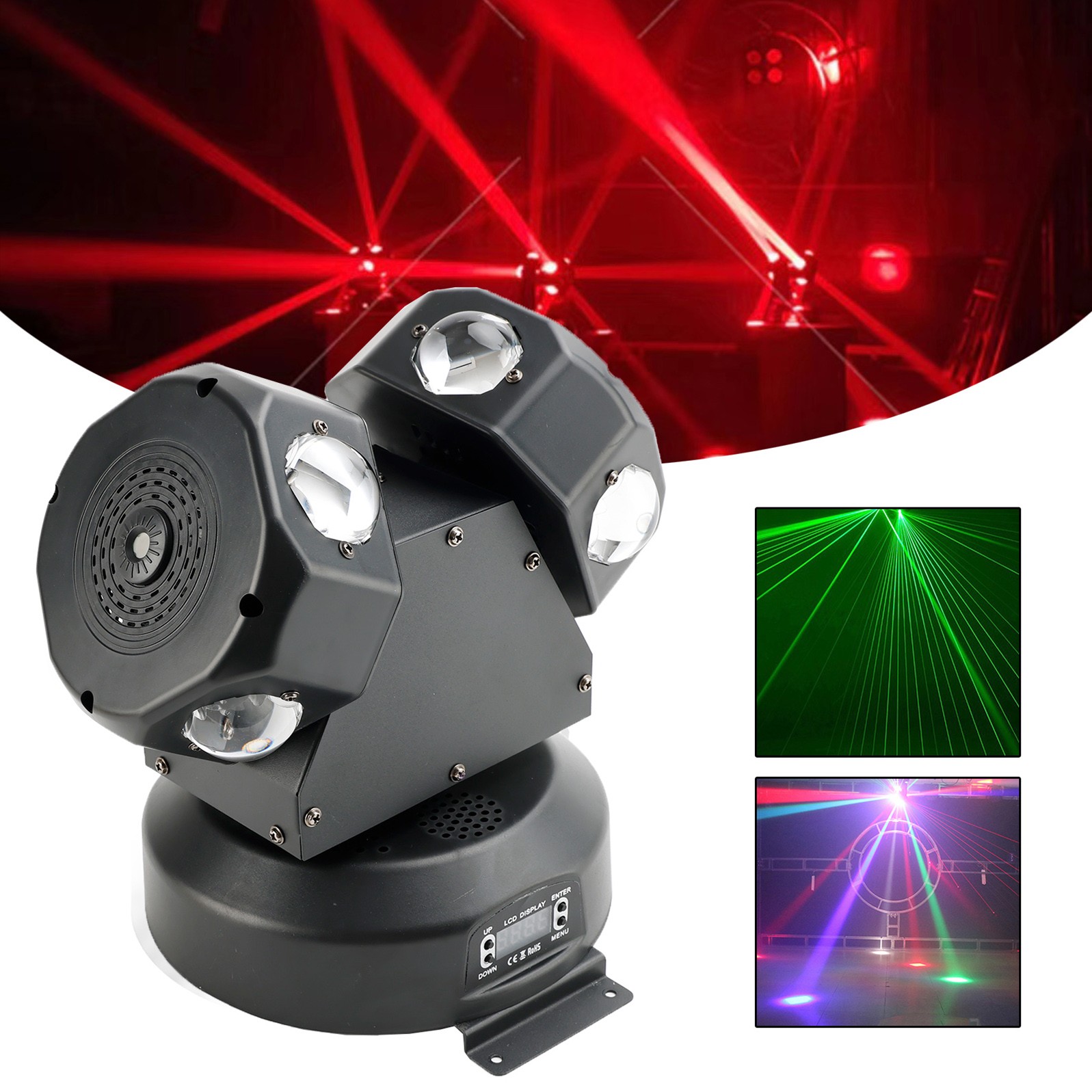 120W Moving Head Light 8 LED Rotating Beam Light RGBW Stage Light DJ Lighting `