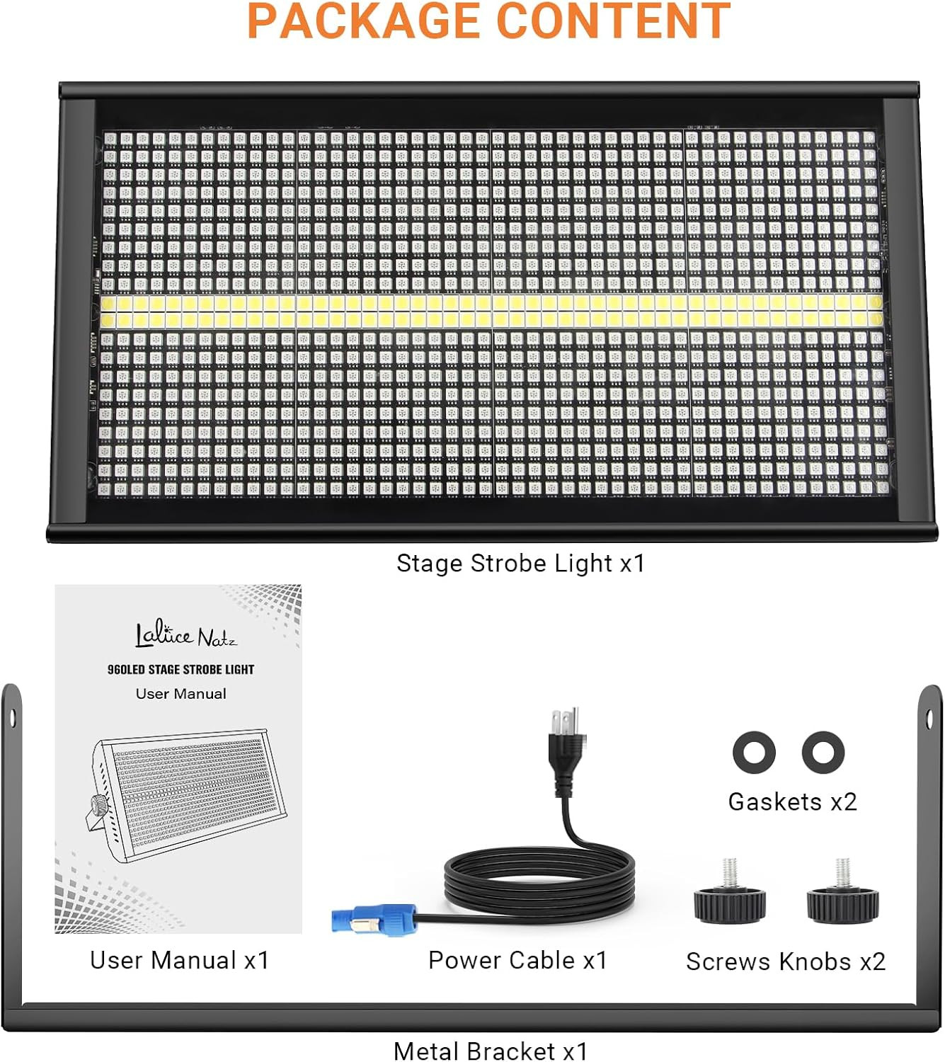 500W 960Leds RGBW Stage Strobe Light for DJ | Metal Construction 135° Wide Cover