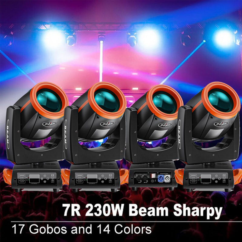 230W 7R Moving Head Light 16 Prisms 14 Pattern DMX512 Stage Effect Lights & Case