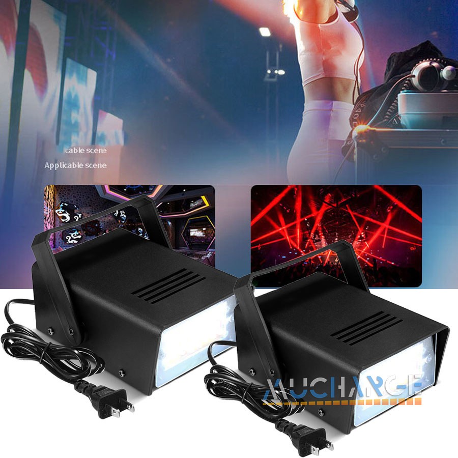 24LED DJ Party Strobe Lights Flash Stage Effect Light Disco Bright White Lamp