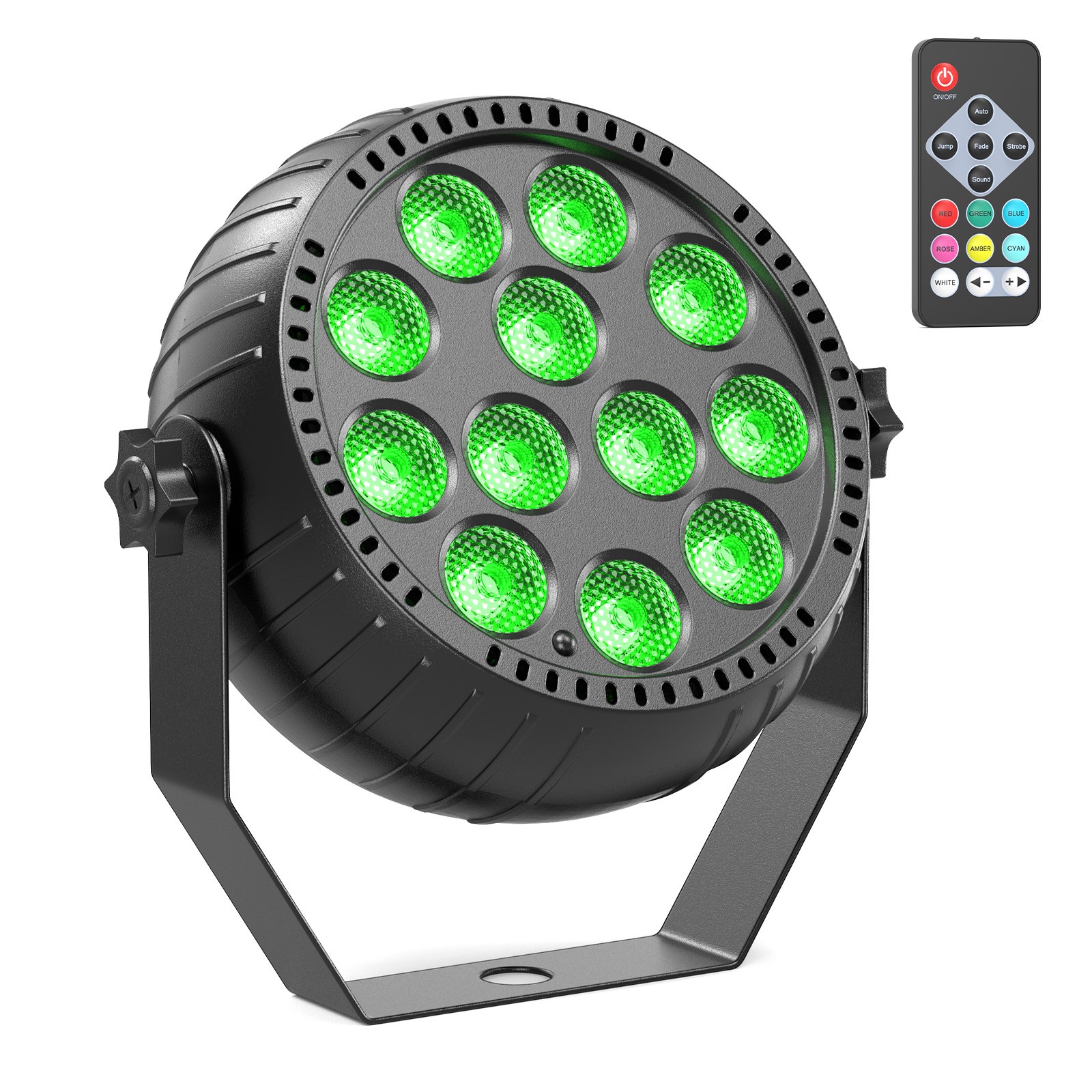 10PC Rechargeable Par Lights 72W RGB Battery Wireless 12LED DJ Uplights w/Remote