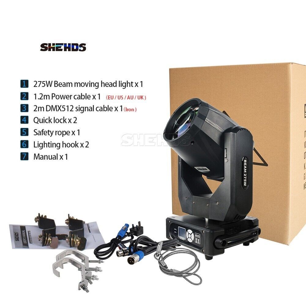 2PCS 275W 10R Bulb Beam Gobo Moving Head Lighting Stage Light DMX512 KTV Show