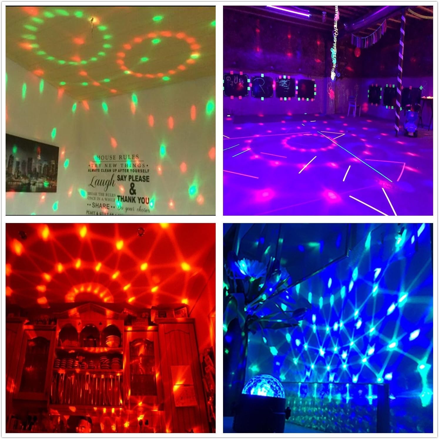 Vibrant Multi-Color Disco Ball Light – Sound Activated Party Strobe with Remote