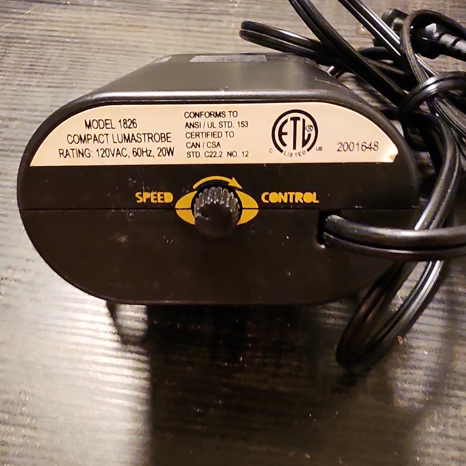 Compact Lumastrobe 1826 Strobe Effect Light, Speed Control, Bracket, White