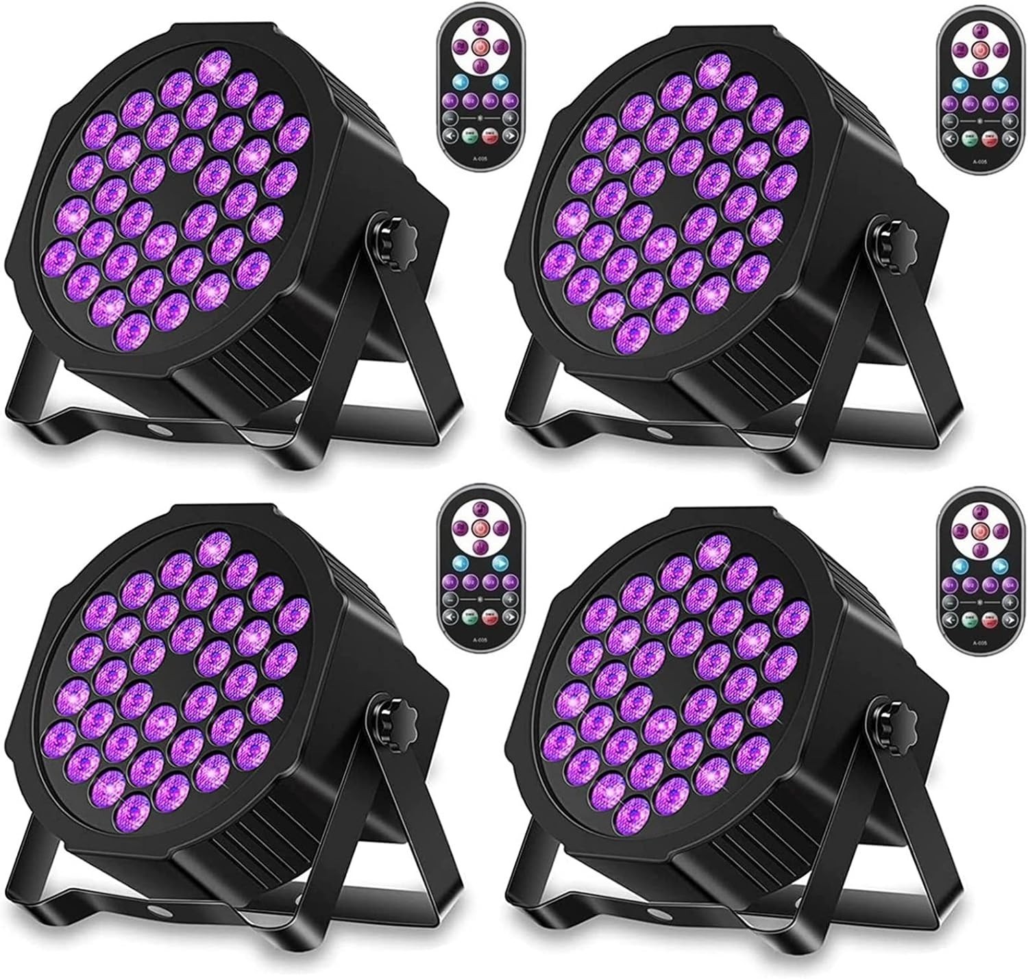 36LED Black Lights, 72W UV Blacklights Stage Lights with Glow in The Dark Par…