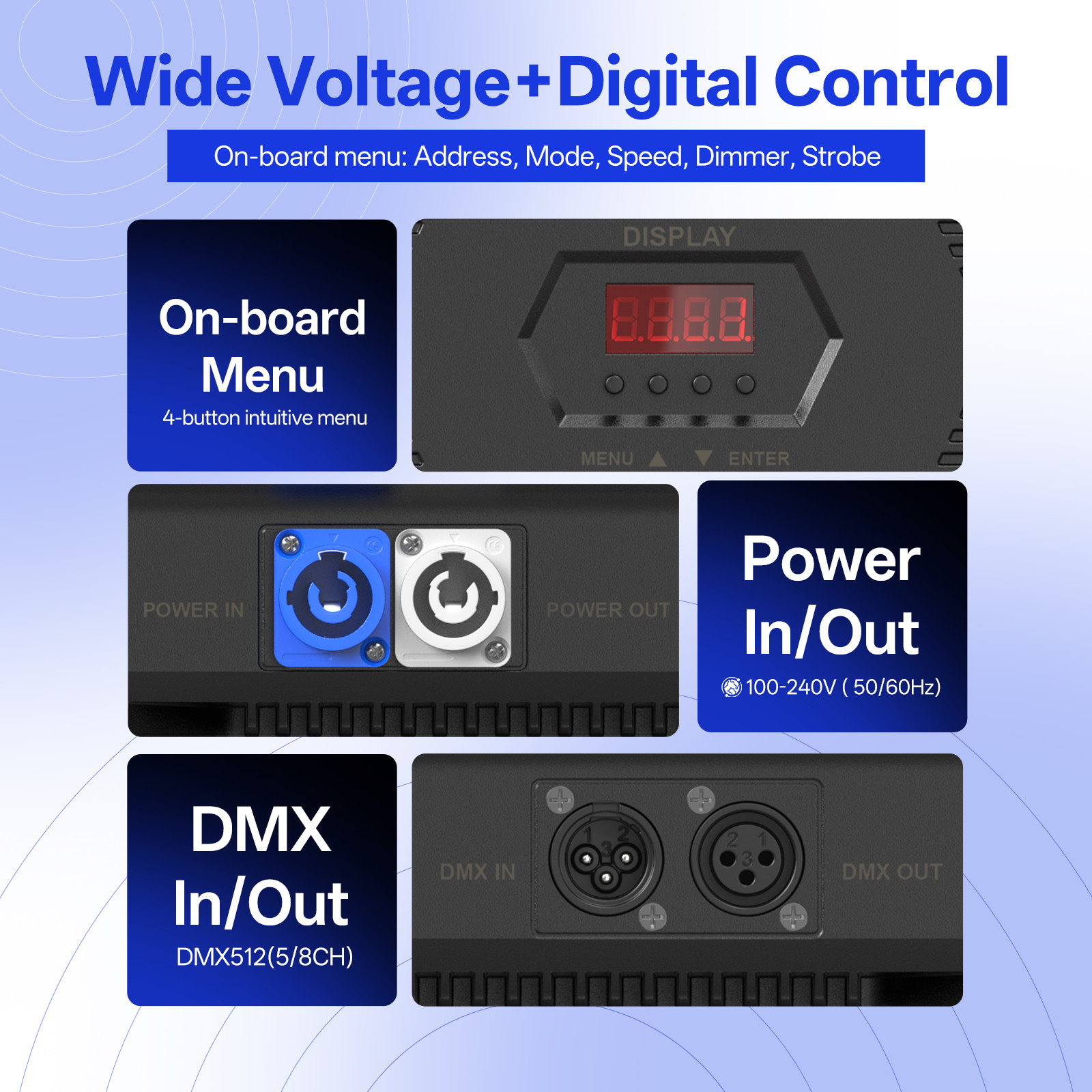150W 640 LED RGB Wall Washer Light DMX Strobe Wash Beam DJ Show Party Lighting