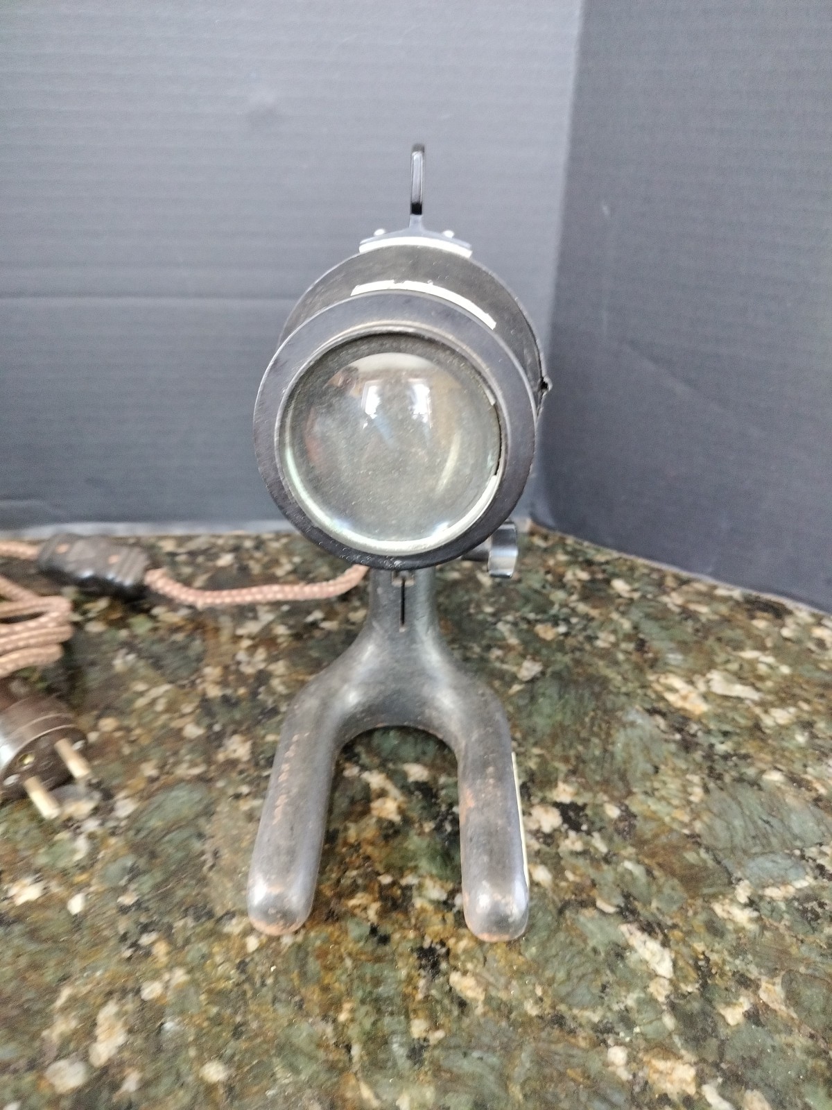 Antique Meopta Theater Lab Museum Photographer Lamp Lights Czech Spotlight Iron