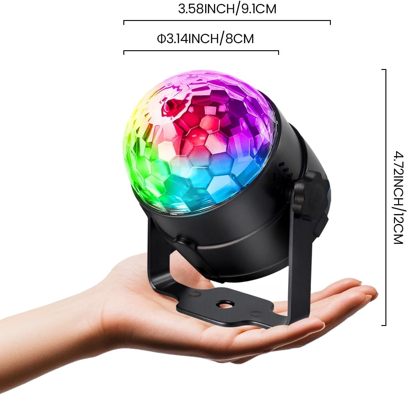 Multicolor Strobe Lamps – 7 Modes Disco Ball Lights with Remote Control 3-Pack