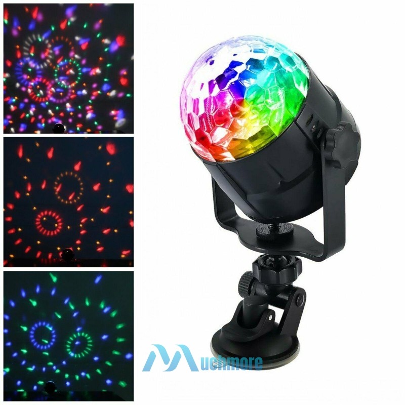 2xSound Activated LED Galaxy Starry Light Projector Party Remote Ball Night Lamp