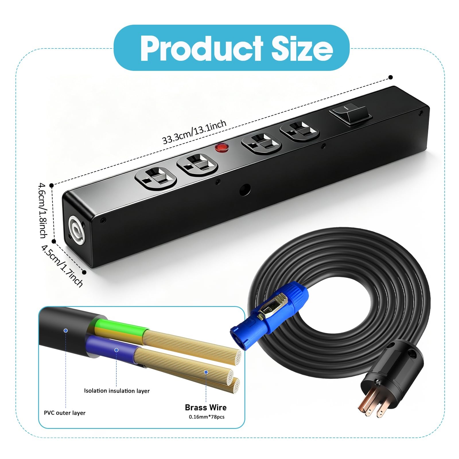 SRHBYJBFSIR PowerCon Power Connector Box, 4 Edison Power | Equipped with a Po…