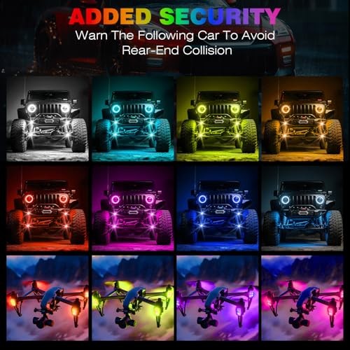 2025 Upgraded 4LEDs 8PCS Wireless LED Lights for Car, Halloween 8PCS (Upgraded)