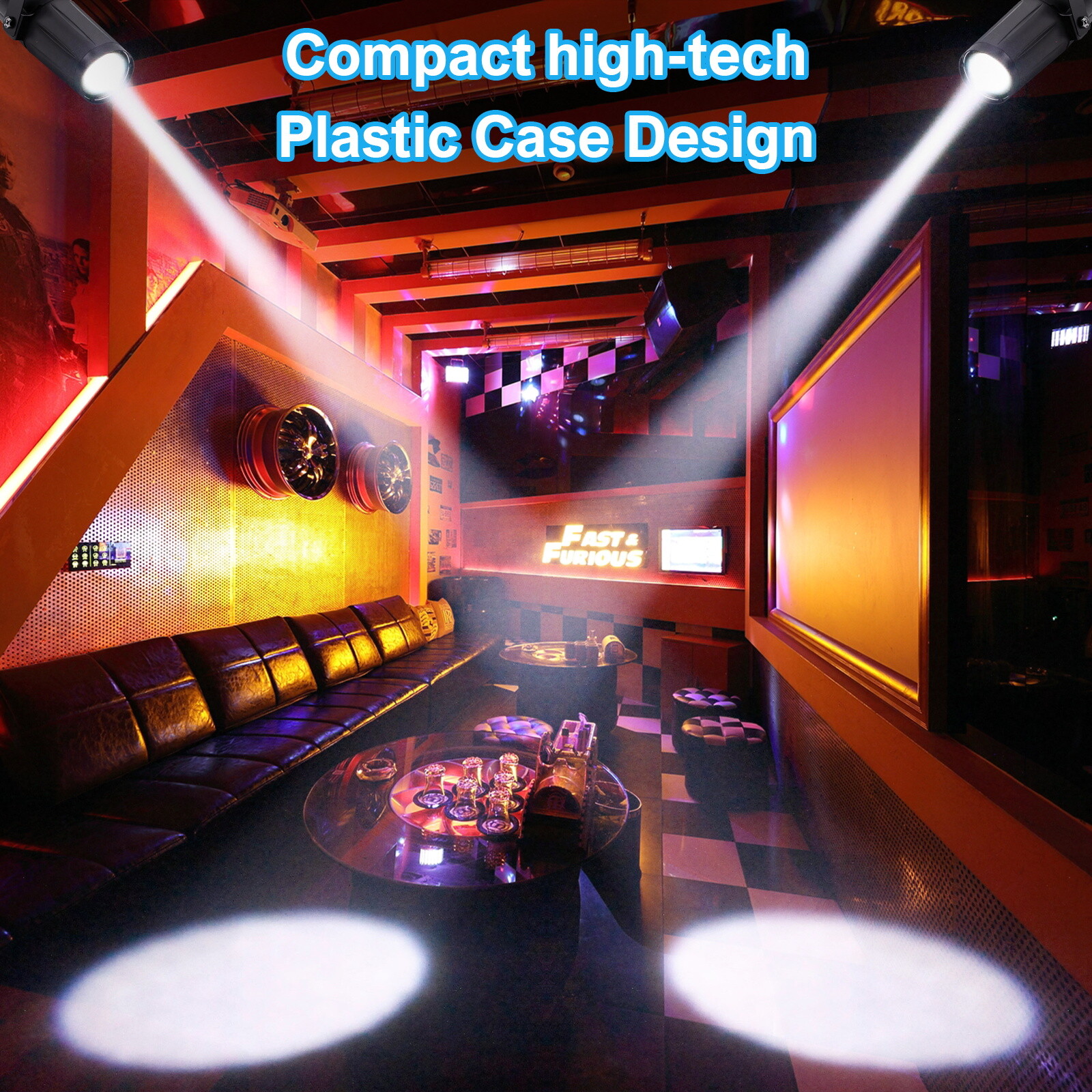 8Pack Disco LED Stage Lighting Beam Pinspot light DJ Bar Party White Spotlight