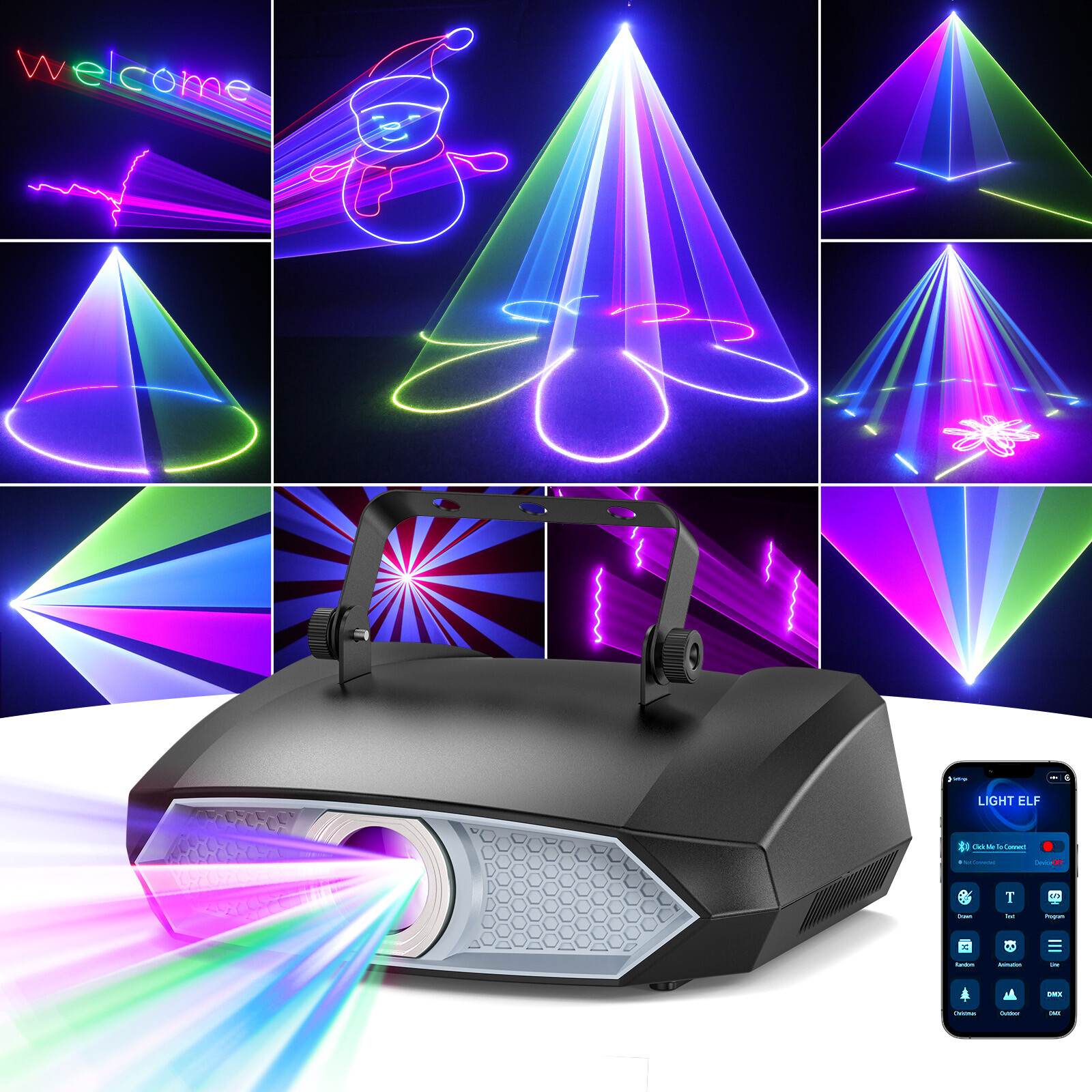 RGB Animation DJ Laser Lights Projector Effect Light DMX LED Stage Lighting Club