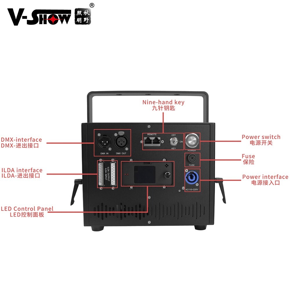 VSHOW 1pc 10w Full Color RGB Animation Laser 10w Stage Laser Light Disco Lasers