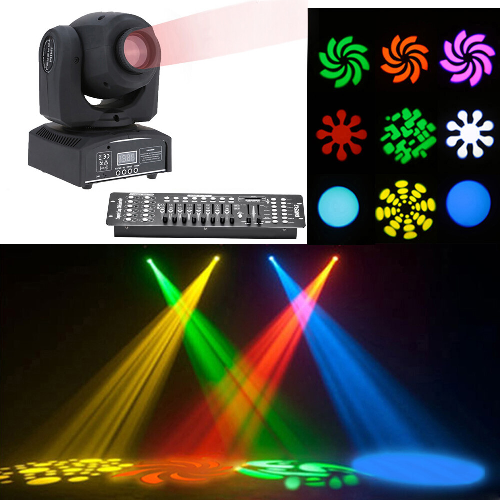4X 120W Sound Activated RGBW Moving Head 8Gobo Pattern DMX Stage Lighting Disco
