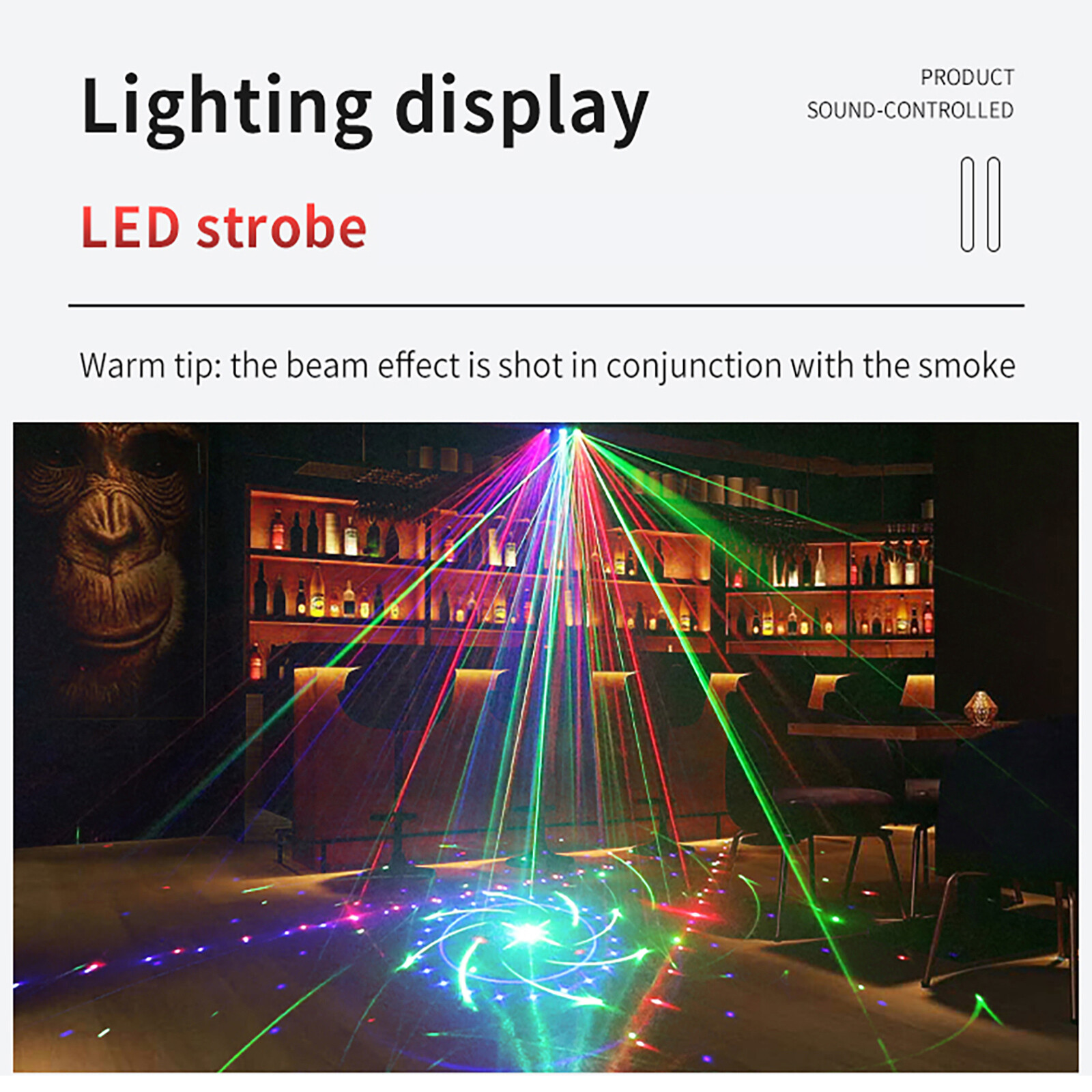 64 Pattern DJ Disco Party Stage Light Laser Projector 15 LED RGB Show Lighting