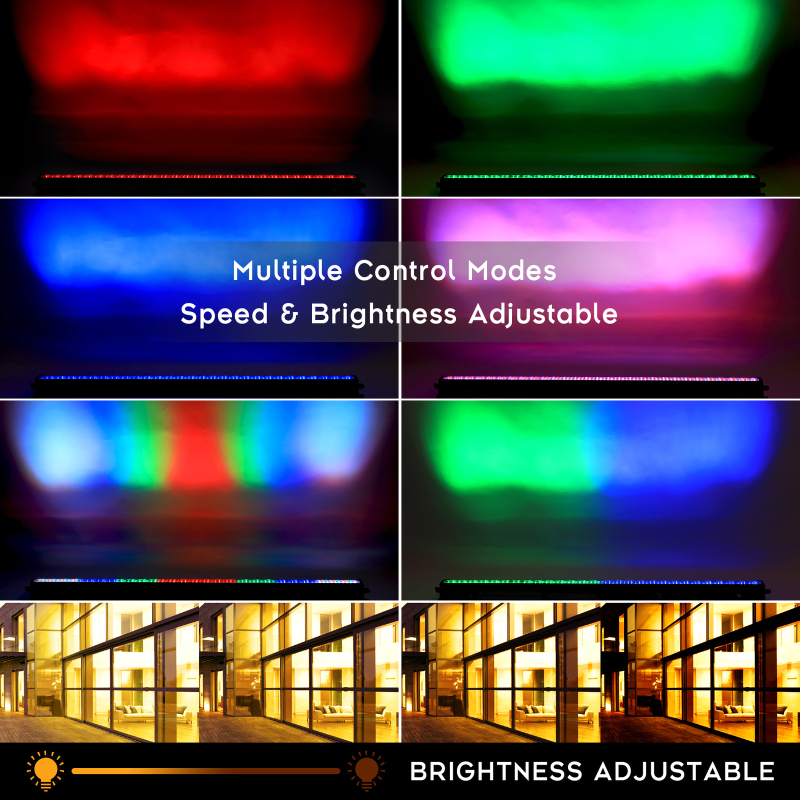 TCFUNDY 8PCS 252LED RGB Wall Wash Light Bar DMX Stage DJ Disco Beam Party Lights