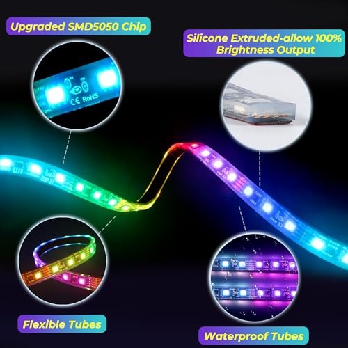 6PCS 12V-72V Golf Cart Lights, RGB Led Underglow 6PCS-4 underglow+2 canopy
