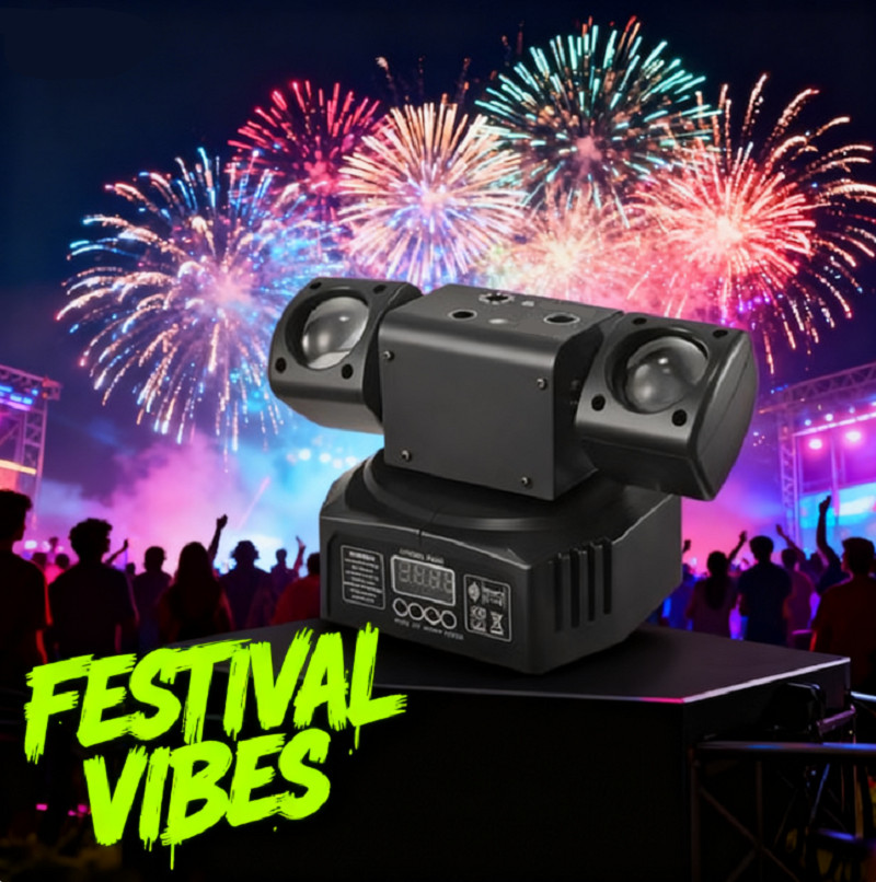 RGBW Moving Head Light DJ Disco Stage DMX Sound Activated 2-Arms Lamp🎶 Double t