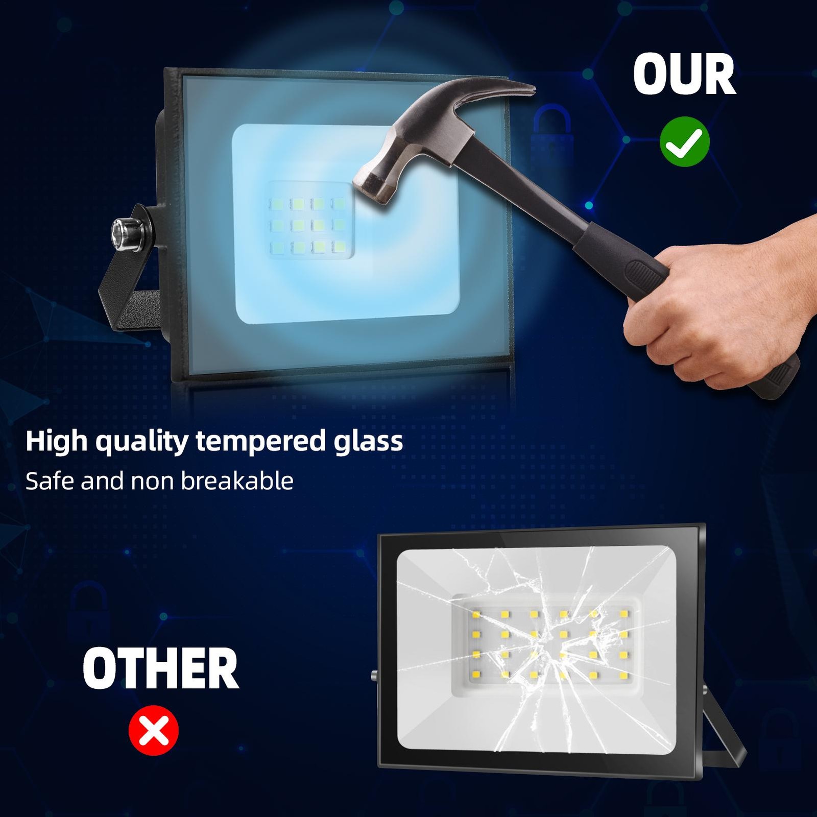 10-500W Watt Led Flood Light Outdoor Security Garden Yard Spotlight Lamp 110V