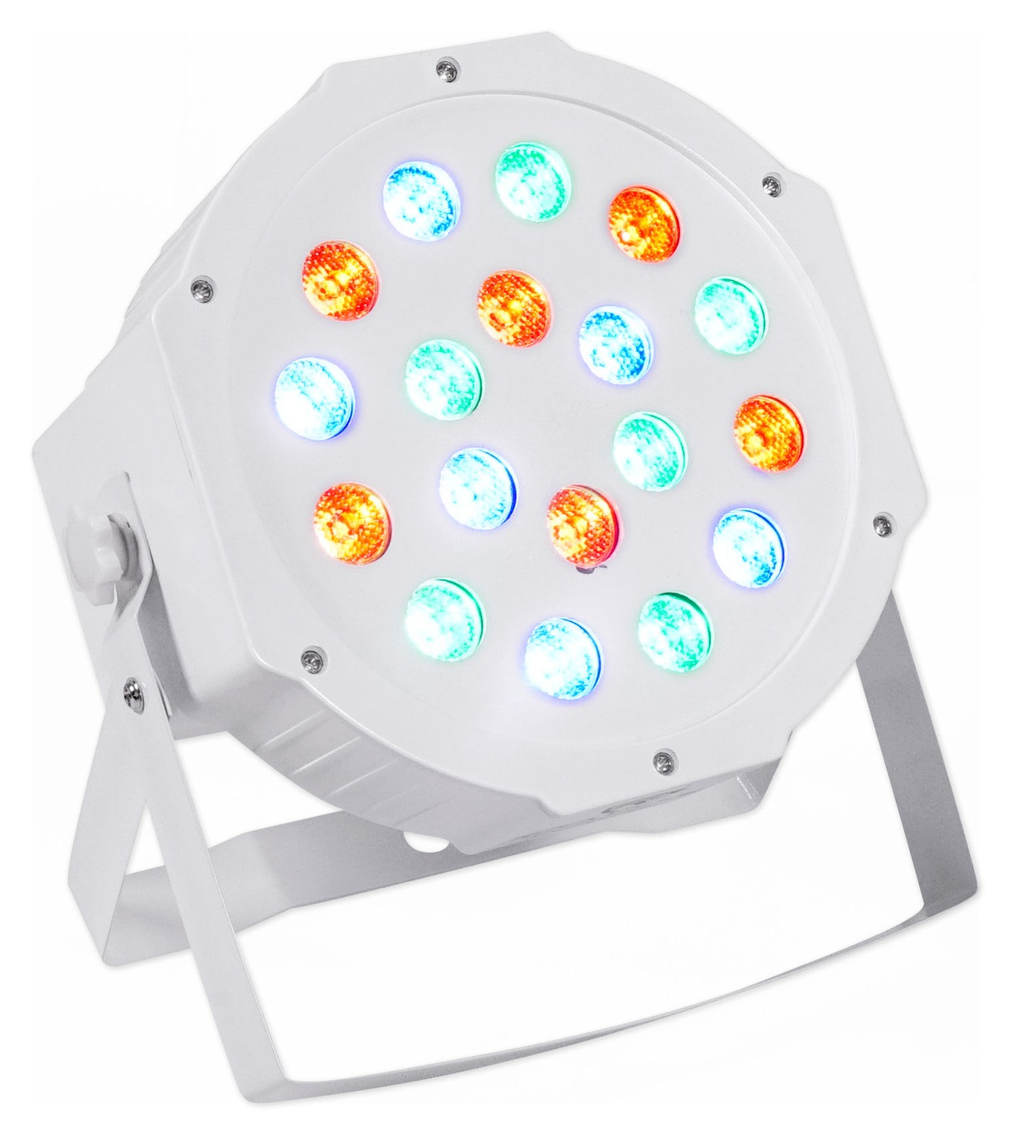 (10) Rockville RockPAR50 WHT LED RGB Par Can DJ/Club DMX Wash Lights+Cables+Bags