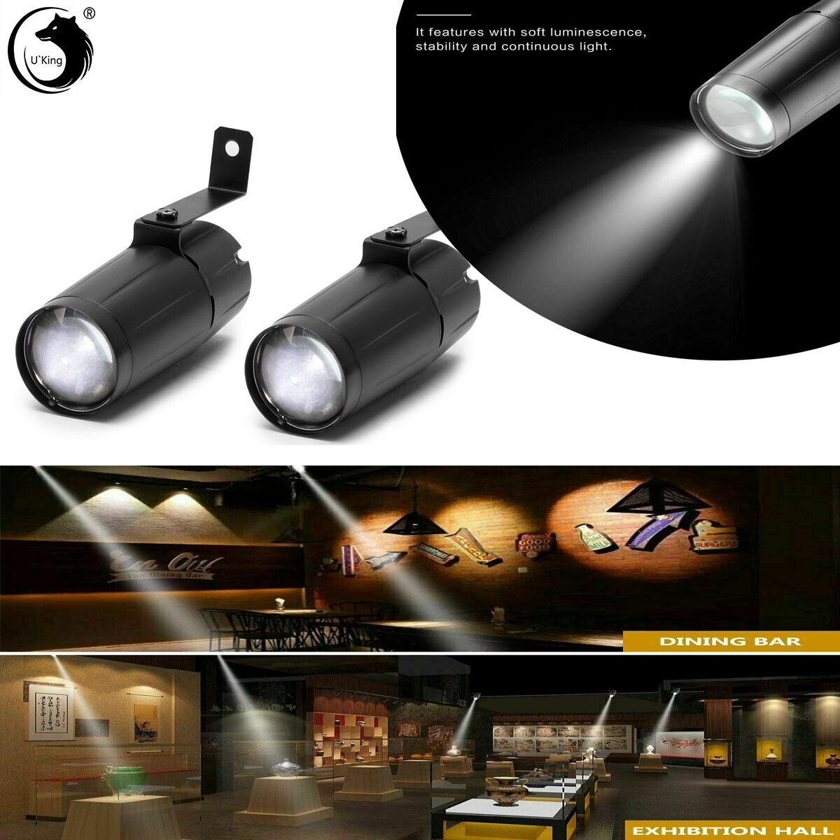 4PCS 10W Mini LED White Stage Lighting Beam Pinspot Spot Light DJ Disco Club