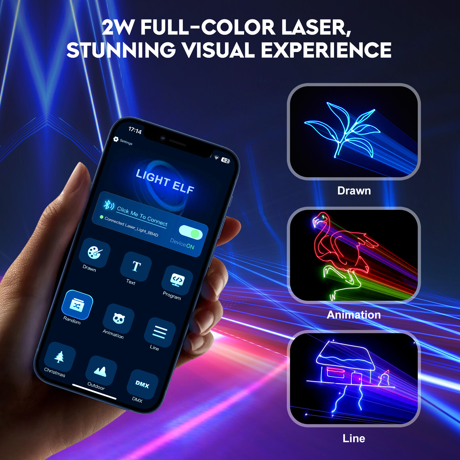 RGB Animation DJ Laser Lights Projector Effect Light DMX LED Stage Lighting Club