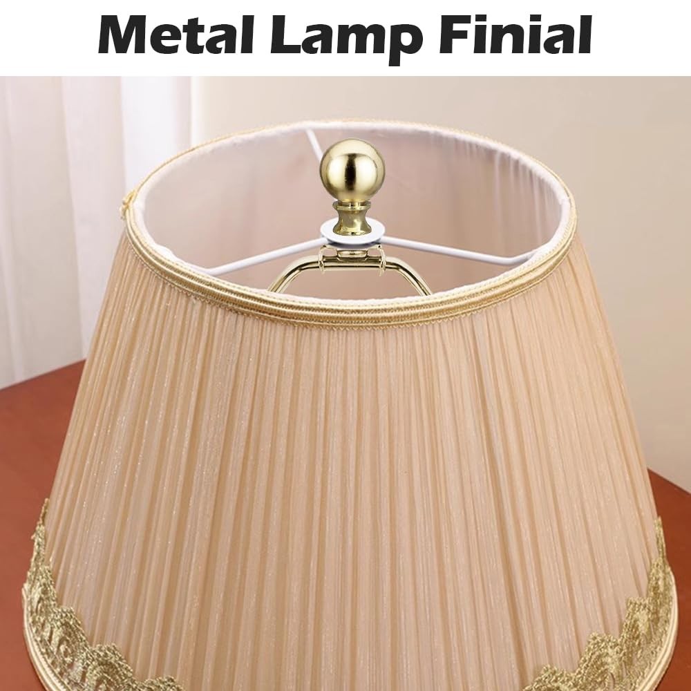 2 PCS Gold 10 Inch Lamp Shade Harp Holder Finial Detachable Bracket Adapter
