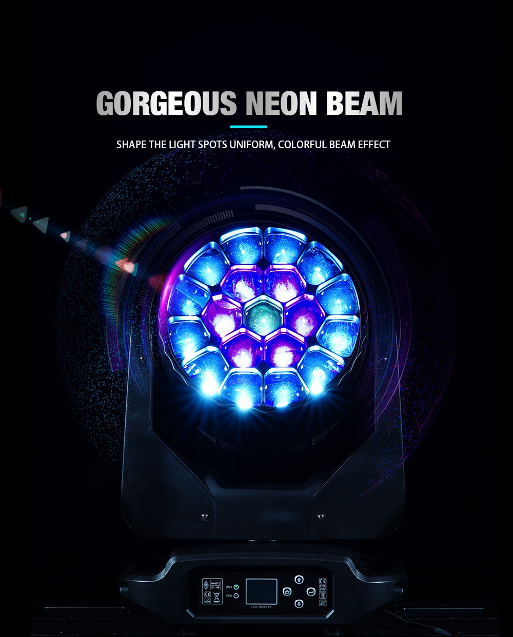 19x15W/19x20W LED RGBW Moving Head Light Beam Wash Zoom Or Case Party Show Disco