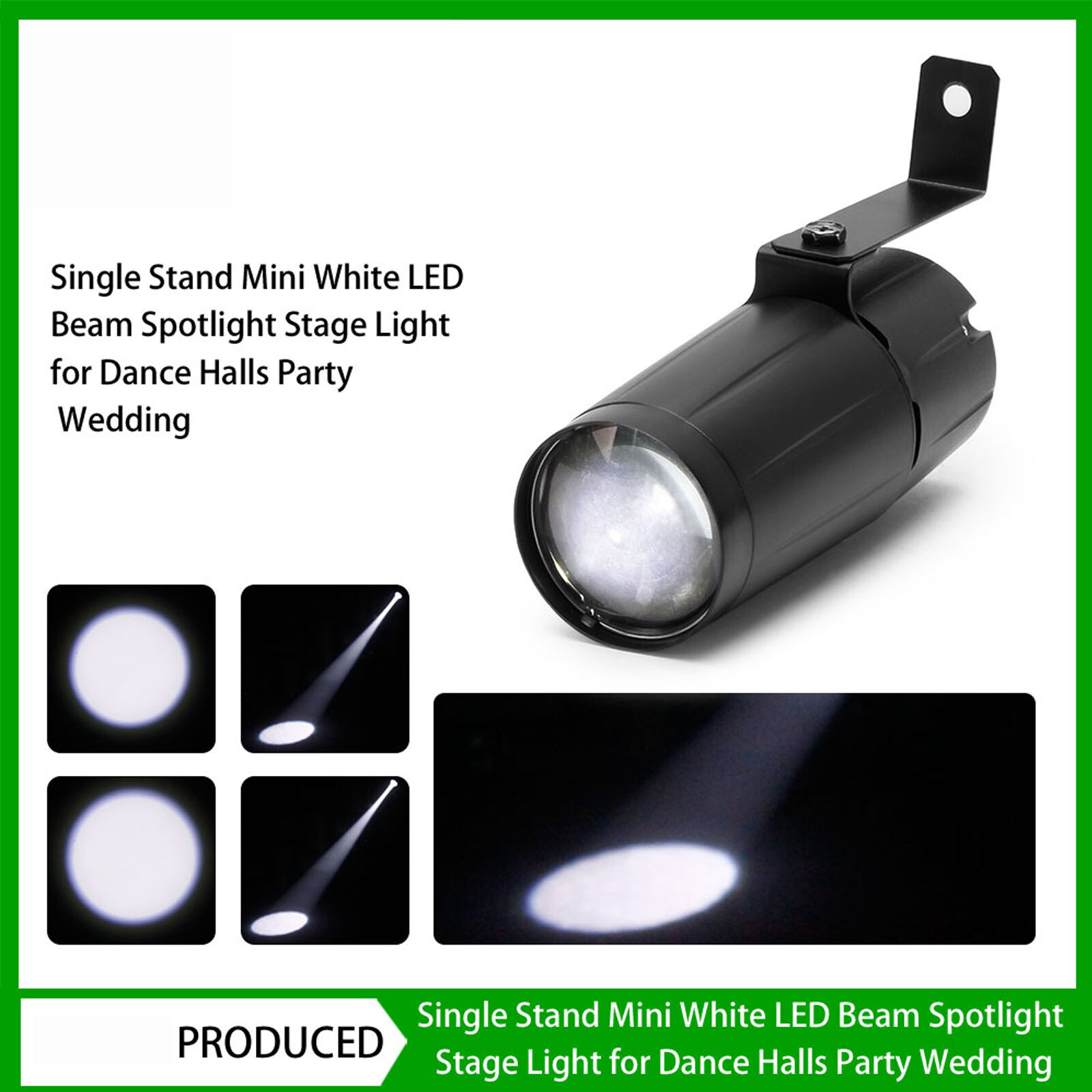 NEW 15W Mini LED White Stage Lighting Beam Pinspot Spot Light DJ Disco Club