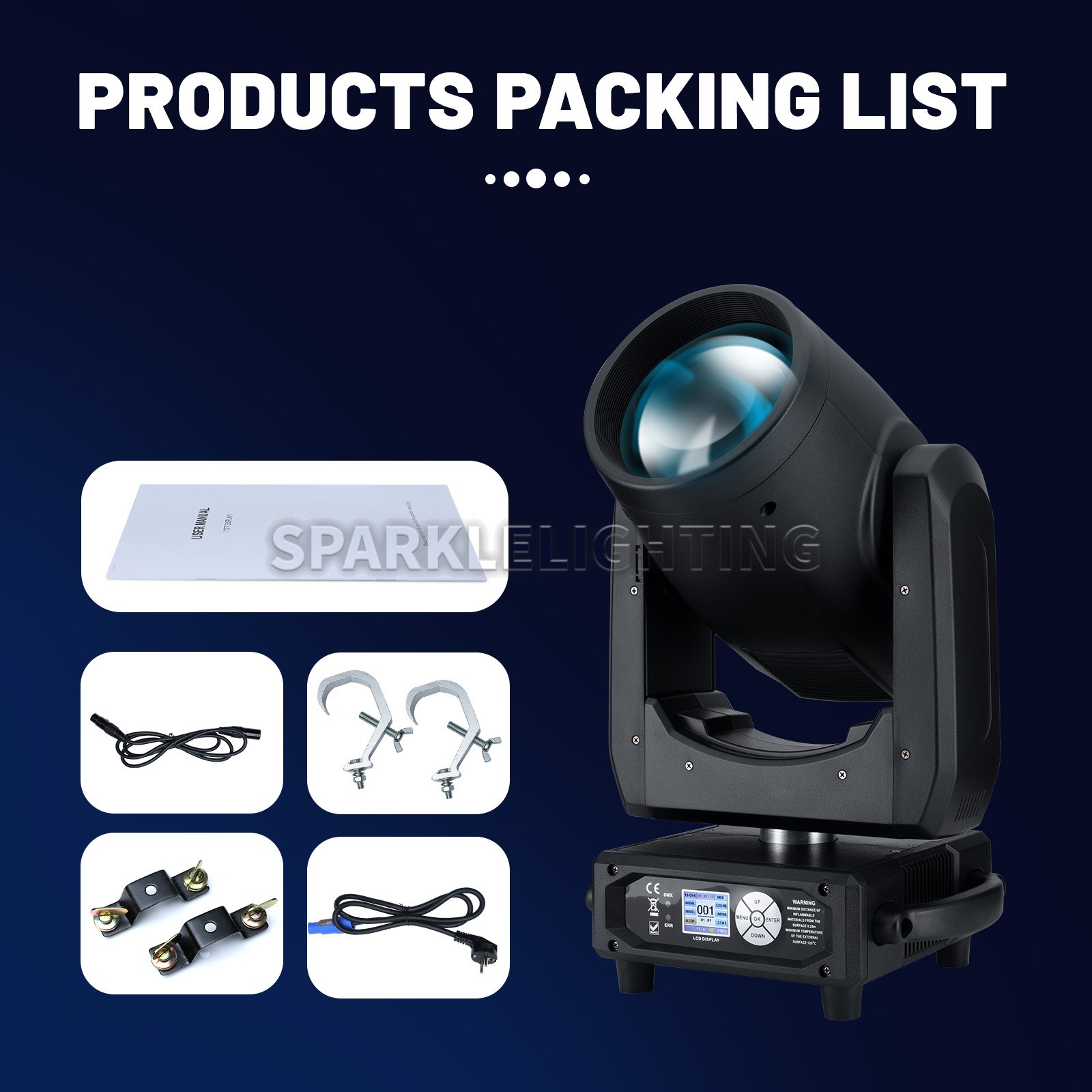 PAIDUN 380W 20R Sharpy Beam Moving Head Light 13Gobo Rainbow Effect DJ Disco Bar