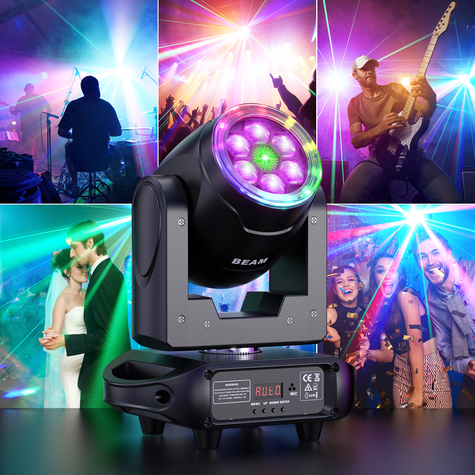 150W 6Bee Eye Moving Head Light DMX RGBW LED Laser Beam Club KTV DJ Disco Lights