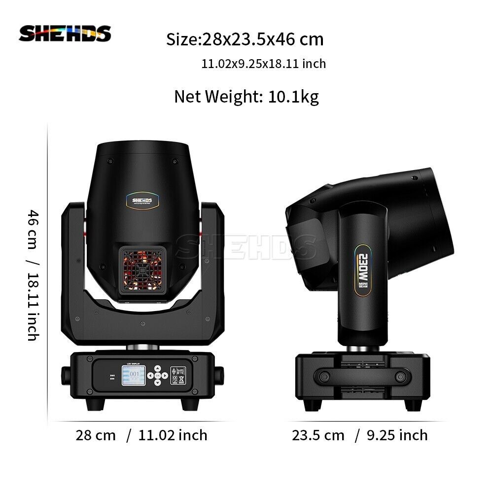 SHEHDS 2Pcs NEW Version Sharpy 7R 230W Beam Moving Head Lighting with Flightcase