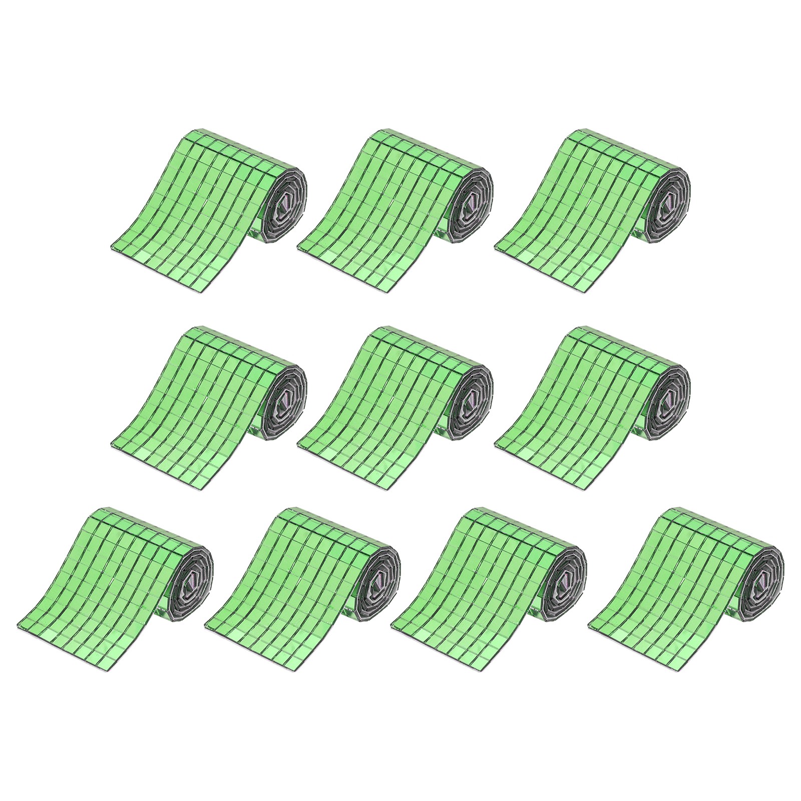 4800 PCS Glass Mirrors Disco Ball Tiles Self-Adhesive Green 5x5mm, 10 Sheet