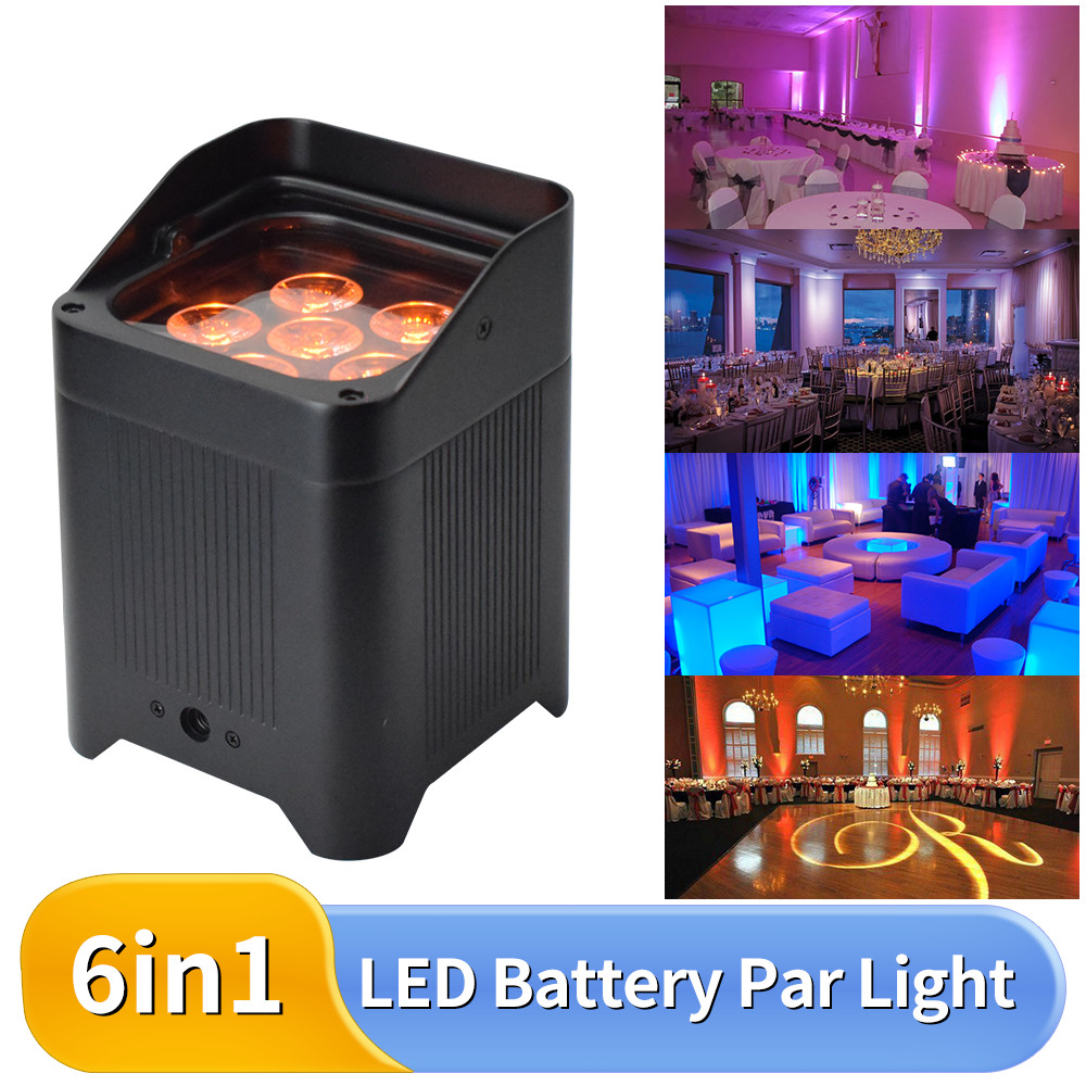 Wireless Par lighting 6*18w RGBWA+UV Par Battery LED DJ Stage Par Wash Up Lights