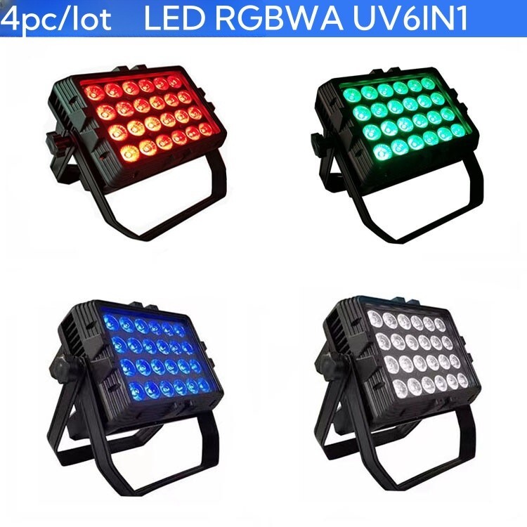 4pc/24x18W 6IN1 Waterproof Stage Light LED Floodlight IP65 City Color Wash Light